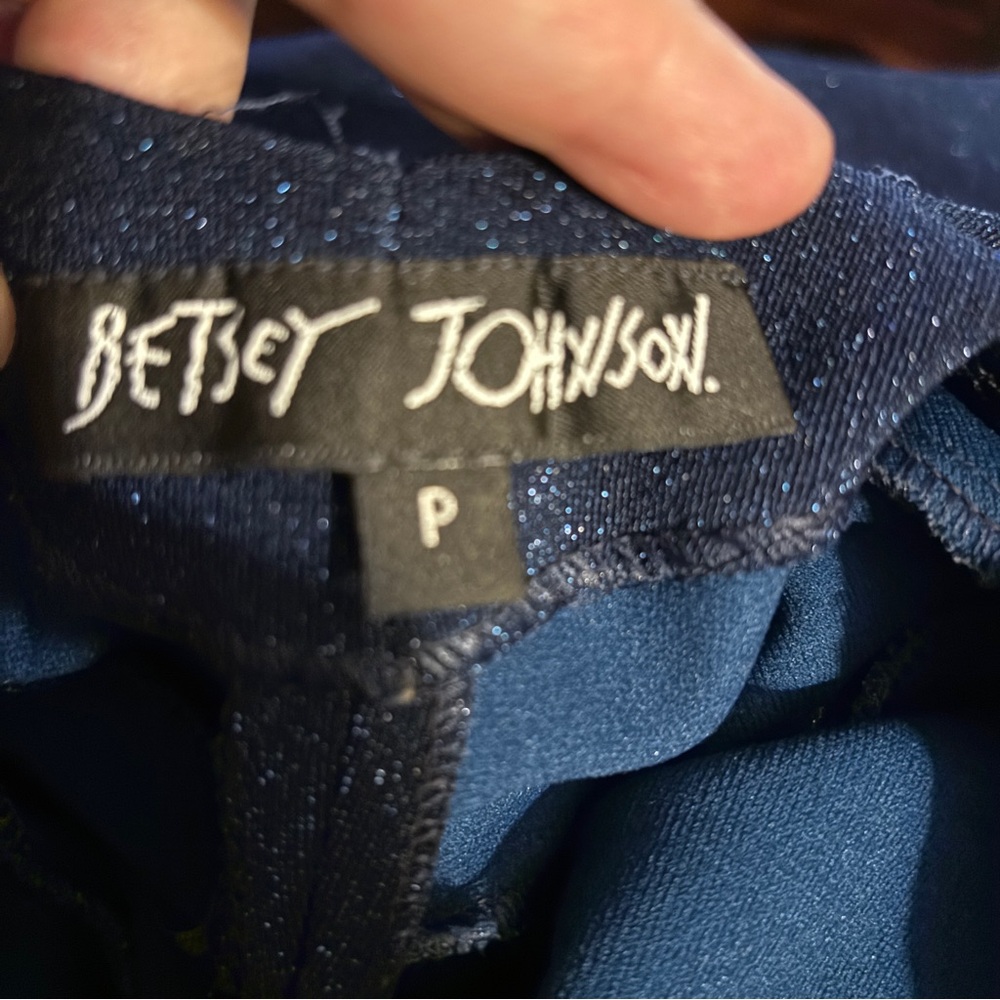 Betsey Johnson Vintage Dark Blue Shimmer Maxi Dress - Picture 3 of 15